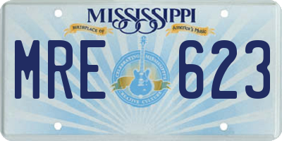 MS license plate MRE623