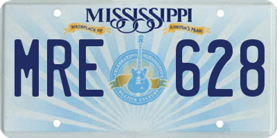 MS license plate MRE628