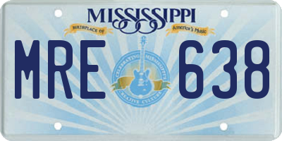 MS license plate MRE638