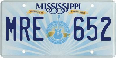 MS license plate MRE652