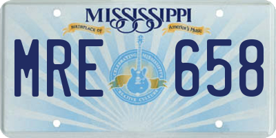 MS license plate MRE658