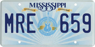 MS license plate MRE659