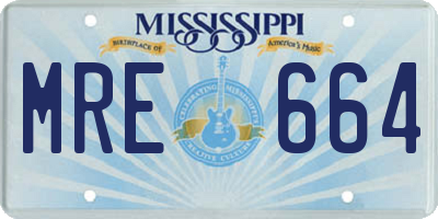 MS license plate MRE664