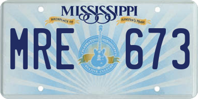 MS license plate MRE673