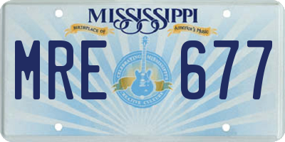 MS license plate MRE677