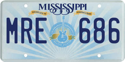 MS license plate MRE686
