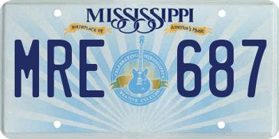 MS license plate MRE687