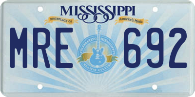 MS license plate MRE692