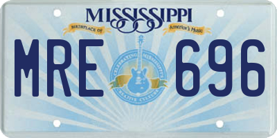 MS license plate MRE696