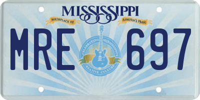 MS license plate MRE697