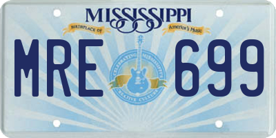 MS license plate MRE699