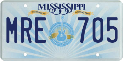 MS license plate MRE705