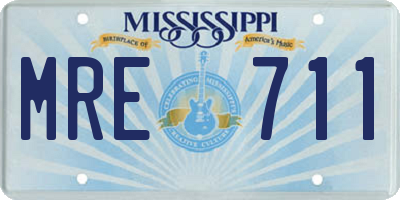 MS license plate MRE711
