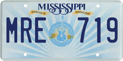 MS license plate MRE719