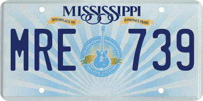 MS license plate MRE739