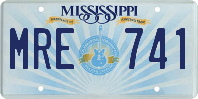 MS license plate MRE741