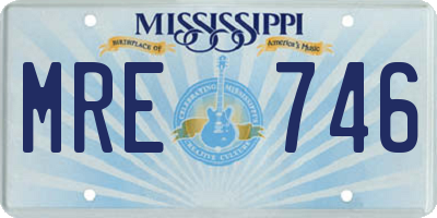 MS license plate MRE746