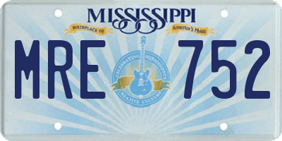 MS license plate MRE752