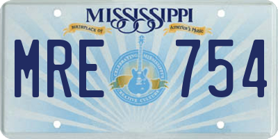 MS license plate MRE754