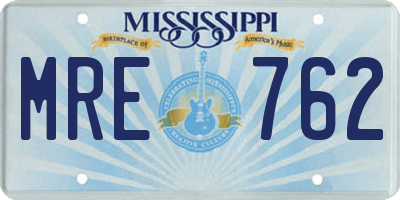MS license plate MRE762