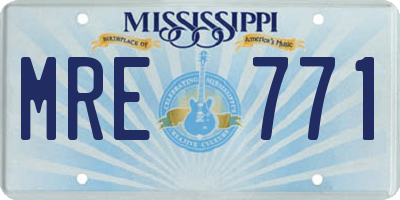 MS license plate MRE771