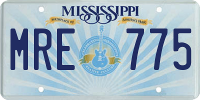 MS license plate MRE775