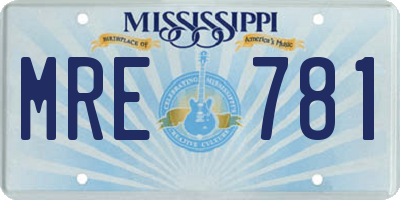 MS license plate MRE781