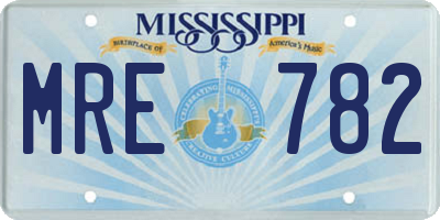 MS license plate MRE782