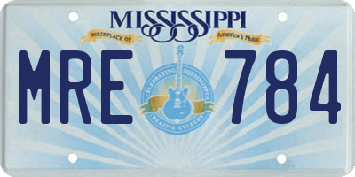 MS license plate MRE784