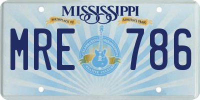 MS license plate MRE786