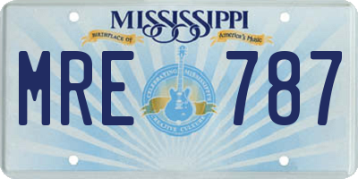 MS license plate MRE787