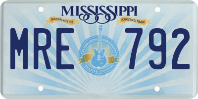 MS license plate MRE792