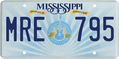 MS license plate MRE795