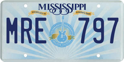 MS license plate MRE797