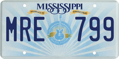 MS license plate MRE799