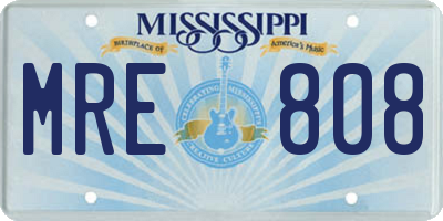 MS license plate MRE808