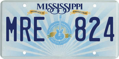 MS license plate MRE824