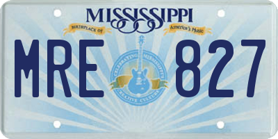 MS license plate MRE827