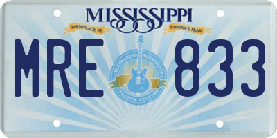 MS license plate MRE833
