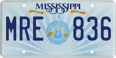 MS license plate MRE836