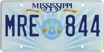 MS license plate MRE844