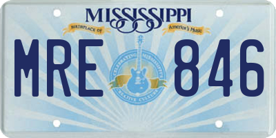 MS license plate MRE846