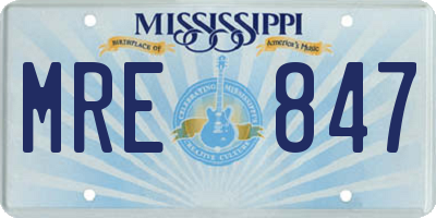 MS license plate MRE847