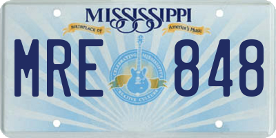 MS license plate MRE848