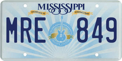 MS license plate MRE849