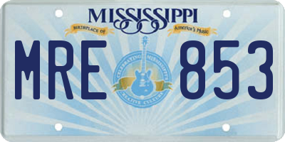 MS license plate MRE853