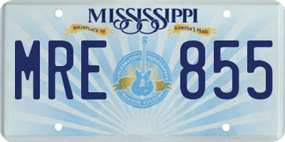 MS license plate MRE855