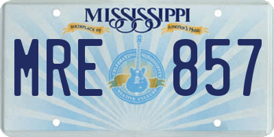 MS license plate MRE857