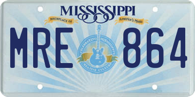 MS license plate MRE864