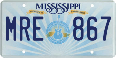 MS license plate MRE867